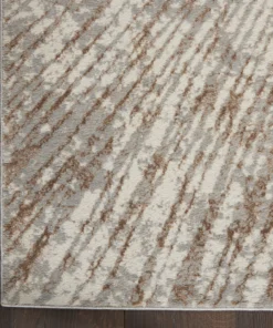 Nourison Metallic Abstract Area Rug Style 1 - Grey/Mocha (4 Sizes)