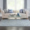 Nourison Joli Area Rug - Blue/White (3 Sizes) PILLOWS, RUGS, & THROWS