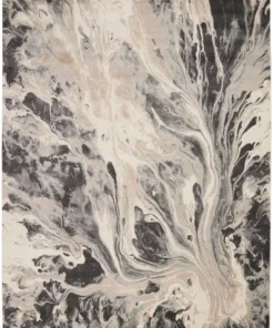 Nourison PILLOWS, RUGS, & THROWS Elegance Area Rug - Charcoal/Grey/Beige (10 Sizes) 9 Nourison PILLOWS, RUGS, & THROWS Elegance Area Rug - Charcoal/Grey/Beige (10 Sizes)