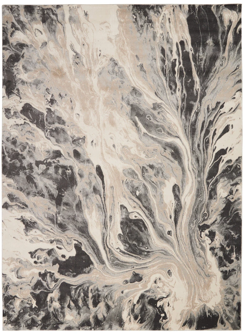 Nourison PILLOWS, RUGS, & THROWS Elegance Area Rug - Charcoal/Grey/Beige (10 Sizes) 5 Nourison PILLOWS, RUGS, & THROWS Elegance Area Rug - Charcoal/Grey/Beige (10 Sizes)